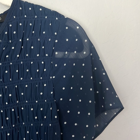 Madewell Georgette Smock-Top Mini Dress in Polka Dot - Picture 3 of 7